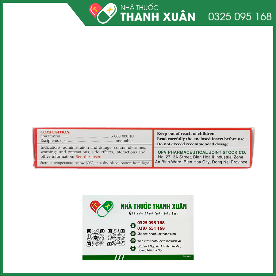 Thuốc OpeSpira 3MIU điều trị nhiễm khuẩn do vi khuẩn nhạy cảm gây ra